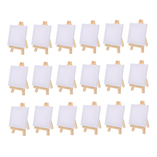 Gadpiparty 18 Sätze Mini Staffelei Set mit Malleinwänden und Dekorativen Mini Easel für Kreative DIY Projekte für Öl und Wasserfarbenmalerei von Gadpiparty