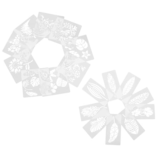 Gadpiparty 18 Stück Blatt Blumen Vorlagen Schablonen Malvorlagen Wiederverwendbare Strukturmalerei Schablone Blumen Wandmalerei Vorlage Schablone Zum Malen Schablonenhandwerk von Gadpiparty