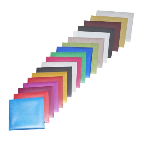 Gadpiparty 18 Stück Glitzer Heat Transfer Film Pet Bügelfolie für T Shirts Diy Farben Waschfest Einfach zu Verwenden für Projekte von Gadpiparty