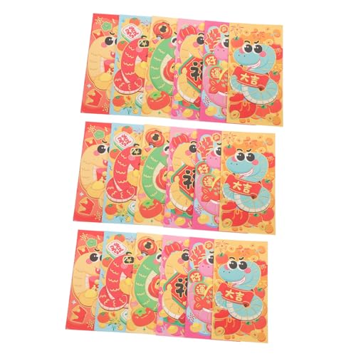 Gadpiparty 18 Stück Teiliges Cartoon Rotumschläge für Chinesische Neujahr Dekorative Geldumschläge für Geldgeschenke Lunar Year Verschiedene Designs aus Irisierendem Leicht und Tragbar von Gadpiparty