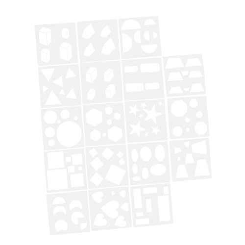 Gadpiparty 18 Stück Teiliges Geometrische Schablonen für Malerei Wiederverwendbare Vorlagen Pet für Diy Scrapbooking Basteln und Kreative Projekte von Gadpiparty