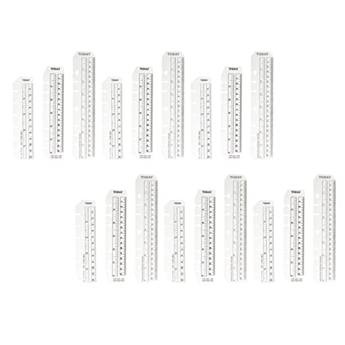 Gadpiparty 18 Stück Teiliges PVC Buchmarker Lineal Transparent Vielseitige Lesezeichen mit Löchern für Planer Schüler und Lehrer von Gadpiparty