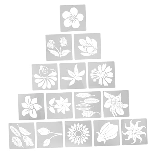 Gadpiparty 18 Stück Teiliges Wiederverwendbare Blüten Schablonen für Erwachsene DIY Malvorlagen zur Wanddekoration Bastelideen mit Eleganten Blumenmustern für Kunsthandwerk und Scrapbooking von Gadpiparty