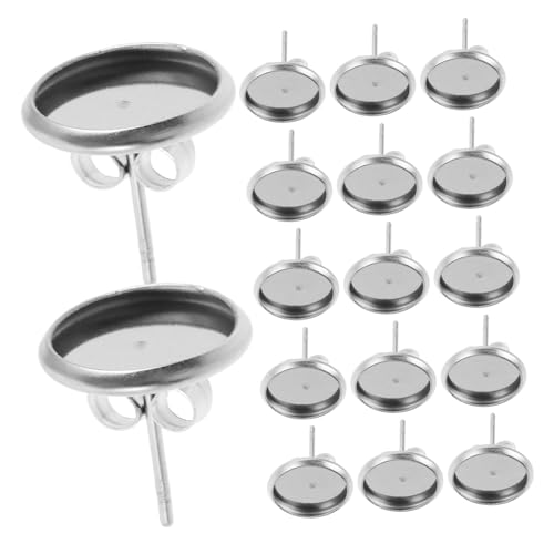 Gadpiparty 180 Stück Edelstahl Ohrstecker Rohlinge Flach Rund Cabochon Fassungen DIY Schmuckherstellung Leicht Langlebig Komfortabel für Individuelle Ohrschmuck Gestaltung von Gadpiparty