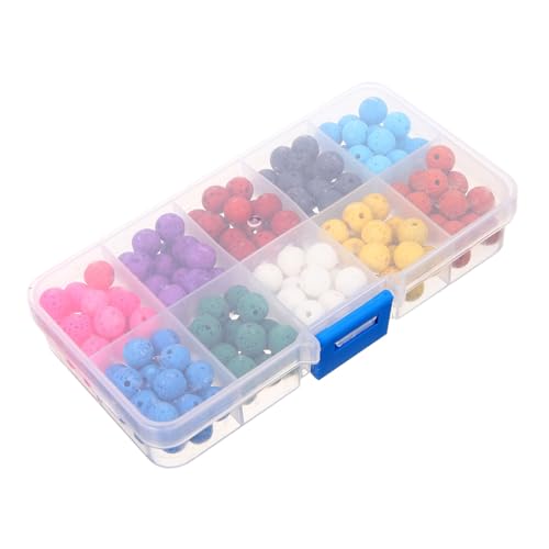 Gadpiparty 180 Stück Teiliges Lava Perlen Farben Natürliche Runde Steinperlen Lose Spacer Beads Diy Schmuckherstellung für Armband Halskette Basteln von Gadpiparty