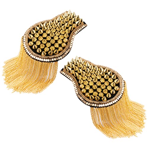 Gadpiparty 1Paar Rivettierte Quaste Epauletten für Goldene Schulterklappen Anzugzubehör für Partys Karneval und Halloween Accessoires mit Feiner Verarbeitung und Einfachem Gadpiparty 1Paar Rivettierte Quaste Epauletten für Goldene Schulterklappen Anzugzubehör für Partys Karneval und Halloween Accessoires mit Feiner Verarbeitung und Einfachem von Gadpiparty
