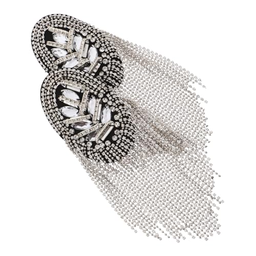 Gadpiparty 1Paar Schulterklappen Silber Quaste Strass Abzeichen für Anzüge Schulteraccessoires mit Exquisiten Details Langlebig und Leicht Einfach Gadpiparty 1Paar Schulterklappen Silber Quaste Strass Abzeichen für Anzüge Schulteraccessoires mit Exquisiten Details Langlebig und Leicht Einfach von Gadpiparty