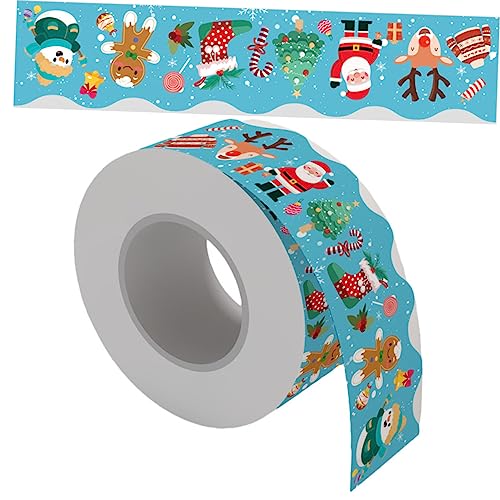 Gadpiparty 1Rolle Weihnachtlicher Tafelrand Aufkleber Abnehmbare Verschleißfeste Bordüre Für Dekoration Für Bulletin Board Klassenzimmer Büro Und Festlichkeiten von Gadpiparty