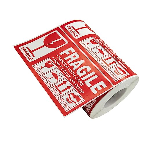 Gadpiparty 1Rolle Zerbrechliche Aufkleber Warnetiketten für Versand Handhabung Selbstklebend Robust und Langlebig für Pakete Gadpiparty 1Rolle Zerbrechliche Aufkleber Warnetiketten für Versand Handhabung Selbstklebend Robust und Langlebig für Pakete von Gadpiparty