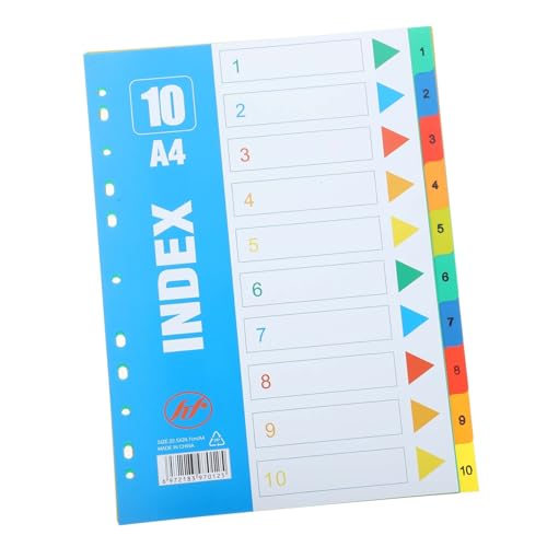 Gadpiparty 1Satz Binder Trennblätter Digitale Indexseiten für Büro und Zuhause Langlebiges Material Praktische Trennungen für Effiziente Organisation für Ringordner von Gadpiparty