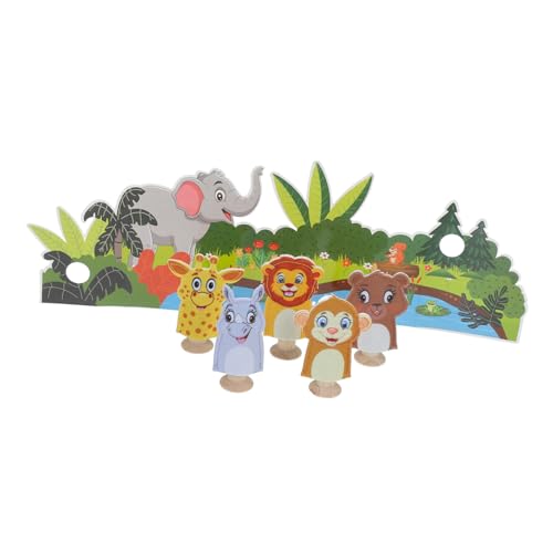 Gadpiparty 1Satz Filz Fingerpuppen für Süße Tierpuppen mit Waldhintergrund für Spiel und Geschichtenerzählen Fördert Hand Auge Koordination und Fantasie von Gadpiparty