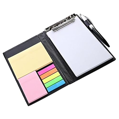 Gadpiparty 1Satz Klebrige Memo Pads Set mit PU Lederabdeckung Praktische Haftnotizen für Studenten und Büroangestellte Erstellen von To Do Listen und Erinnerungen Schwarz von Gadpiparty