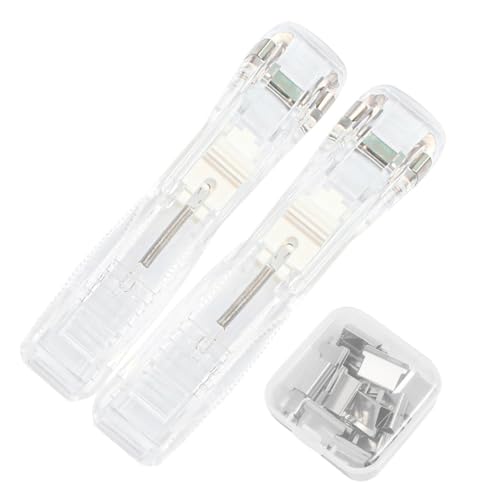 Gadpiparty 1Satz Nachfüllbarer Netter Hefter mit Clip Transparente Büroklammernspender für Schreibtischorganisation mit Wiederverwendbaren Clips für Dokumente und Präsentationen von Gadpiparty