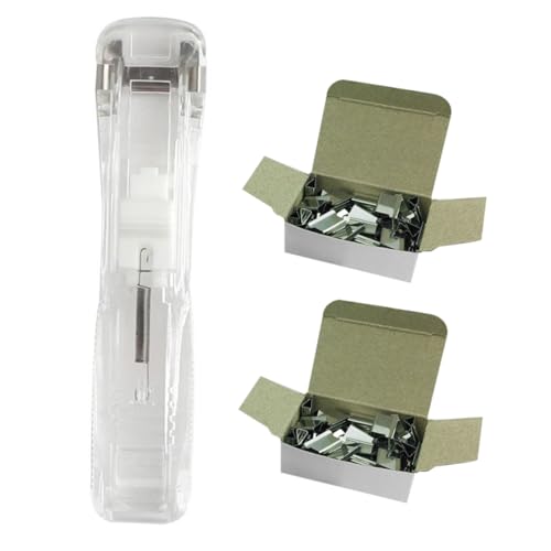 Gadpiparty 1Satz Tragbarer Hefter mit Nahtloser Heftfunktion Kreativer Hefter für Studium und Büro Verschlussclips und Clam Clip Dispenser für Effiziente Dokumentenorganisation von Gadpiparty