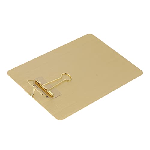 Gadpiparty 1Stück Klemmbrett mit Metallclip Goldene Schreibplatte für Büro Schule und Zuhause für Notizen Quittungen und Dokumente Leicht und Praktisch von Gadpiparty