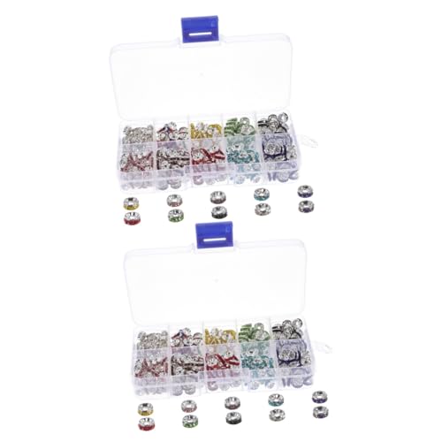 Gadpiparty 2 Boxen Bohrringarmband Für Perlen Zum Basteln Herstellung Spacer Uv Farbenfrohe Perlen Dekorative Perlen Lose Abstandsperlen Perlenabstandshalter Eisen von Gadpiparty