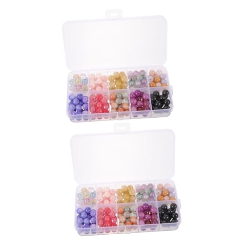 Gadpiparty 2 Boxen Farbige Glasperlen Runde Bastelperlen für Diy Schmuckherstellung für Armbänder und Ohrringe Einfach zu Verwenden und Vielseitig Einsetzbar von Gadpiparty