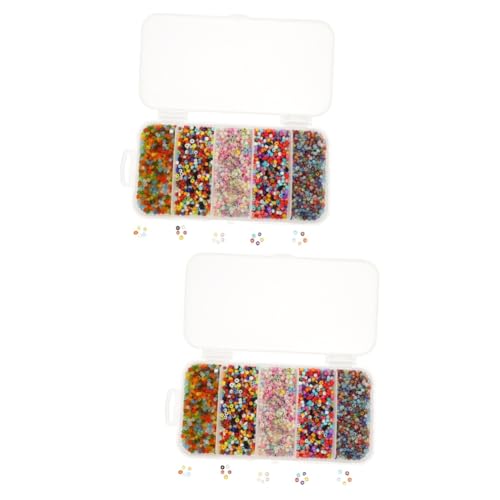 Gadpiparty 2 Boxen Kleine Glasperlen Mischfarben Diy Bastelperlen für Armbänder Schmuckherstellung Handgemachte Accessoires Fächer Box Langlebig und Angenehm im Griff von Gadpiparty