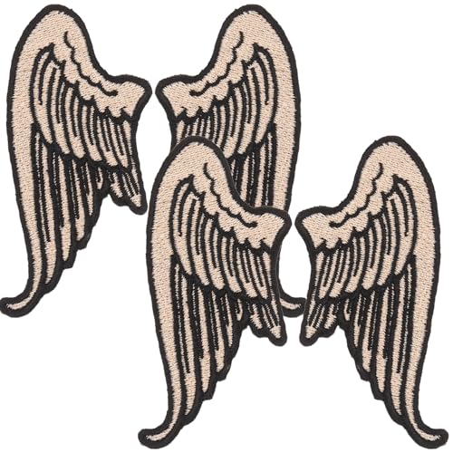 Gadpiparty 2 Paare Flügel Patches Gestickte Aufnäher für Kleidung Jacken Rucksäcke und Hüte PU Leder Niedliches Design für Langlebige und Stilvolle Dekoration von Gadpiparty