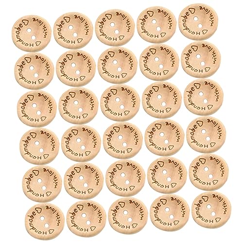 Gadpiparty 2 Packungen Holzknöpfe für Gravierte Herz Knöpfe Handgefertigte Dekorationsknöpfe Packung für Bastelarbeiten und DIY Projekte von Gadpiparty
