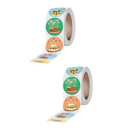 Gadpiparty 2 Rollen 500 Stück alles zum geburtstag aufkleber Etikett Du feier aufkleber retro Schild party sachen party supplies Partyversorgung Geschenkaufkleber Kupferplattenaufkleber von Gadpiparty