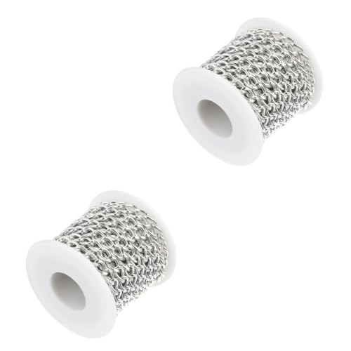 Gadpiparty 2 Rollen Aluminium Kette für Schmuckherstellung Lange Diy Metal Chain für Taschen und Accessoires Robustes Material Leicht und Glänzend für Kreative Projekte von Gadpiparty