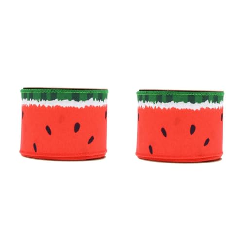 Gadpiparty 2 Rollen Bande dekorative Materialien Bänder mit Fruchtdruck Wassermelonenband zum Verpacken Satinband geschenkband seidenband DIY liefert Geschenkverpackungsbänder Anti-Betäubung von Gadpiparty