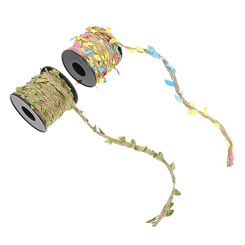 Gadpiparty 2 Rollen Dekorative Hanfseile mit Simulierten Blättern DIY Bastelseil für Bouquet Verpackung Garten und Partydekoration Umweltfreundlich und Vielseitig für Handwerk und Events Gadpiparty 2 Rollen Dekorative Hanfseile mit Simulierten Blättern DIY Bastelseil für Bouquet Verpackung Garten und Partydekoration Umweltfreundlich und Vielseitig für Handwerk und Events von Gadpiparty