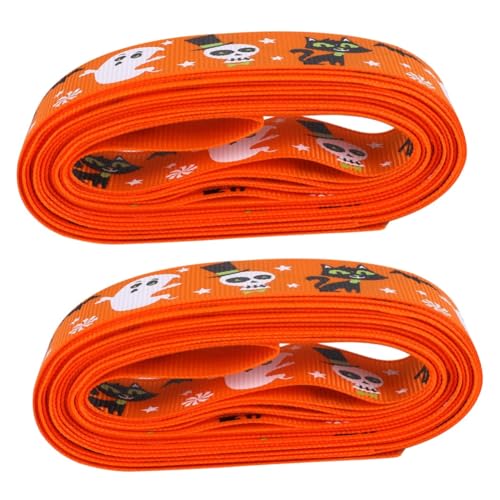 Gadpiparty 2 Rollen Halloween Geschenkband Orange mit Geist-motiv Dekoratives Satinband für Geschenkverpackung DIY Basteln Langlebig und Festlich für Partydekoration Gadpiparty 2 Rollen Halloween Geschenkband Orange mit Geist-motiv Dekoratives Satinband für Geschenkverpackung DIY Basteln Langlebig und Festlich für Partydekoration von Gadpiparty
