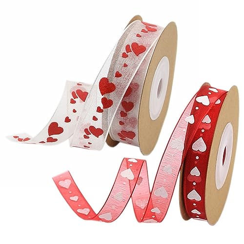 Gadpiparty 2 Rollen Herz Muster Geschenkbänder Hochwertige Satin Ribbons für Bastelprojekte Hochzeiten und Valentinstag Vielseitige Geschenkverpackung und Dekoration Gadpiparty 2 Rollen Herz Muster Geschenkbänder Hochwertige Satin Ribbons für Bastelprojekte Hochzeiten und Valentinstag Vielseitige Geschenkverpackung und Dekoration von Gadpiparty