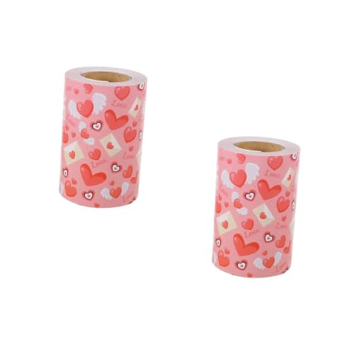 Gadpiparty 2 Rollen Herz-Rahmen-Aufkleber scheckheft scrabbook geschenkverpackung Vater Aufkleber Bausatz dekoration Rahmen für Pinnwände Aufkleber für Bulletin-Ränder Papier Rosa von Gadpiparty