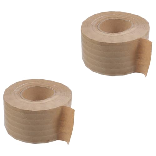 Gadpiparty 2 Rollen Kraftpapier Verpackungsband Wasseraktiviertes Gummiertes Klebeband mit Hoher Haftung für Umzug Versand und Sichere Versiegelung von Gadpiparty