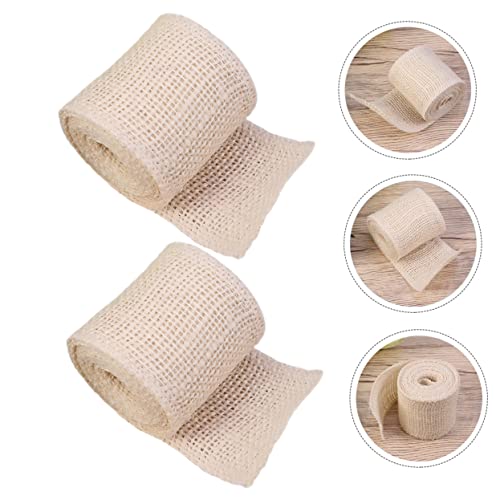 Gadpiparty 2 Rollen Lange Jutebandrolle im Natürliche Leinenbänder für Geschenkverpackung Vielseitiges Dekoband für Weihnachten DIY Basteln und Festtagsdekoration von Gadpiparty