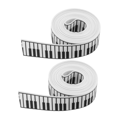 Gadpiparty 2 Rollen Musikhandwerksband Bänder Zum Basteln Schleife Bedruckt Musterband Band Für Blumen Diy-band Basteln Geschenkband Als Dekorative Bänder Bogenbänder Polyester von Gadpiparty
