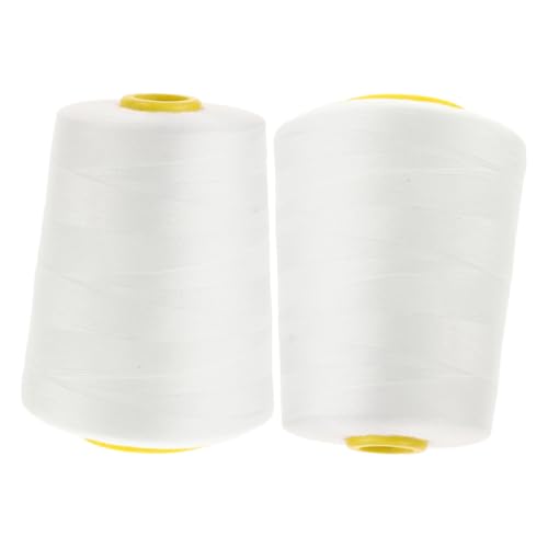 Gadpiparty 2 Rollen Nähmaschinenfaden Baumwollgarn Garnset für Nähmaschinen Polsterfaden Faden zum Nähen von Haaren Quiltgarn für Nähmaschine Stickgarn zum Nähen Nähgarn Baumwollfaden Weiß von Gadpiparty