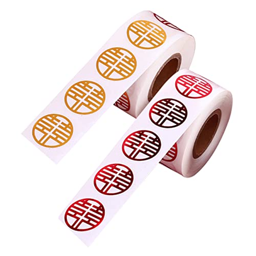 Gadpiparty 2 Rollen Post Glücksaufkleber Mini Hochzeit Geschenkanhänger Aufkleber Doppeltes Glück Aufkleber Chinesischer Stil Aufkleber Klebeaufkleber Aufkleber Chinesisches Klebedekorpapier von Gadpiparty