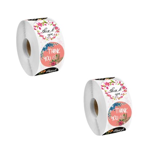Gadpiparty 2 Rollen Rollenkreis Danke Aufkleber Kreative Etiketten für Geschenkverpackungen und Dekoration Selbstklebend für Geburtstagsfeiern und Besondere Anlässe von Gadpiparty