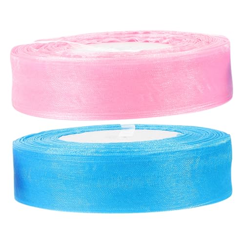 Gadpiparty 2 Rollen Schleife Bastelset Zubehör Basteln Geschenkband Multifunktions-bastelband Gestaltetes Geschenkband Bänder Einwickeln Schneidbares Paketband Zweifarbiges Band Nylon von Gadpiparty