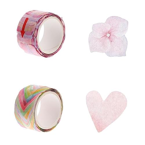 Gadpiparty 2 Rollen Washi Tape Blütenblätter Aufkleber Dekoratives Klebeband für Scrapbooking Tagebuch Planner Diy Projekte Selbstklebend ohne Rückstände Kreative Designs von Gadpiparty