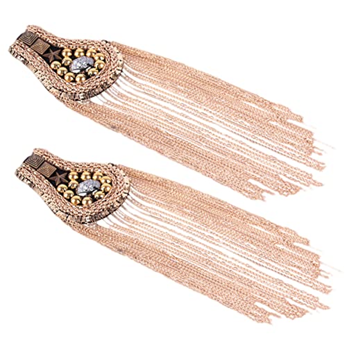 Gadpiparty 2 STÜCK Teiliges Goldene Schulterklappen mit Quasten Epauletten für Kostüm und Alltagsdekoration Ansteckschulterstücke für Damen und Herren Auffälliges Accessoire für Party und Gadpiparty 2 STÜCK Teiliges Goldene Schulterklappen mit Quasten Epauletten für Kostüm und Alltagsdekoration Ansteckschulterstücke für Damen und Herren Auffälliges Accessoire für Party und von Gadpiparty