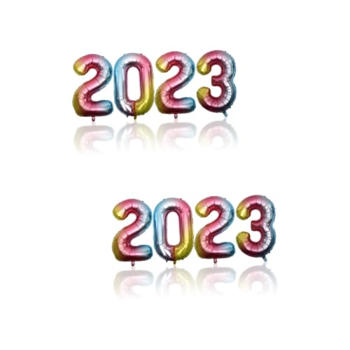 Gadpiparty 2 Sätze 2023 Aluminiumfolienballon Ballon 2023 Digitale Luftballons 2023 Neujahrsballons 2023 Luftballons Nein 2022 Ballonabschluss 2022 Zahlen Ballon 2022 Baby Einstellen Metall von Gadpiparty
