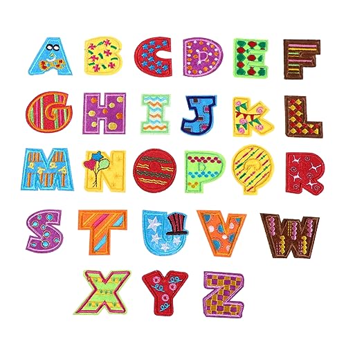 Gadpiparty 2 Sätze 26 Stoffaufkleber Mit Buchstaben Aufnäher Nähen Gestickte Aufnäher Für Bekleidungsstücke Stickerei Applikationen Flicken Für Stoff Bestickt Bügelflicken Vlies 26 Stück * 2 von Gadpiparty