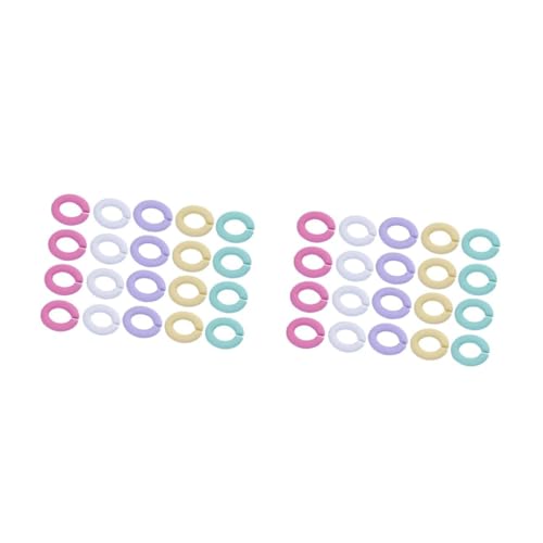 Gadpiparty 2 Sätze Acryl Dekorative Ketten Diy Schlüsselanhänger Ringe Für Schmuckherstellung Verbindungsringe Für Taschenketten Und Armbänder Zufällige Farben 20 Stück * 2 von Gadpiparty