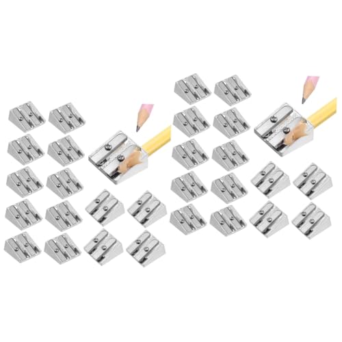 Gadpiparty 2 Sätze Bleistiftspitzer Aus Aluminiumlegierung Für Bleistiftspitzer Masse Anspitzer Manueller Bleistiftspitzer Werkzeuge Zum Anspitzen Von Bleistiften 20 Stück * 2 von Gadpiparty