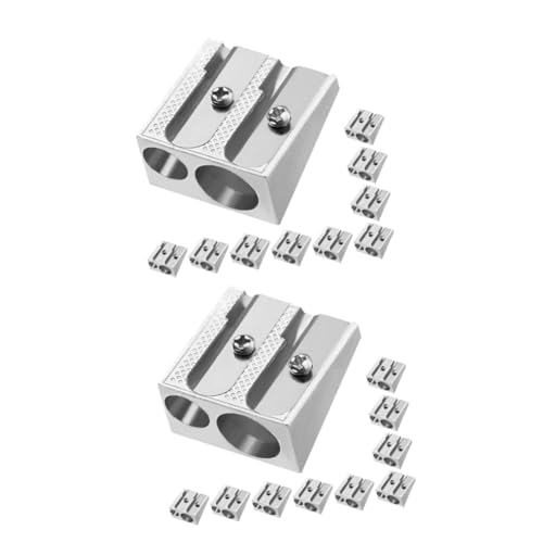Gadpiparty 2 Sätze Bleistiftspitzer Erwachsene Student Anspitzer Skizzierung Zeichnung Für Schulhandbuch Bleistift Handbuchstiftschärfer Aluminiumlegierung Silber 10 Stück * 2 von Gadpiparty