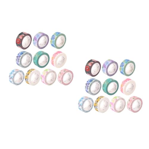 Gadpiparty 2 Sätze Blumen Washi Tape Dekoratives Klebeband Mit Goldakzenten Pro Rolle Für Basteln Geschenkverpackung Und Scrapbooking 10 Rollen * 2 von Gadpiparty
