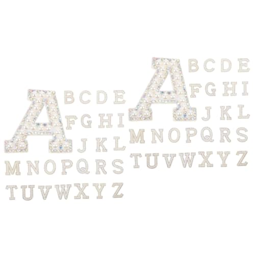 Gadpiparty 2 Sätze Bügelbuchstaben Patches Mit Strass Aufbügelbare Buchstaben Für Kleidung Hüte Diy Projekte Dekorative Flicken Zum Reparieren Gestalten Von Textilien 26 Stücke * 2 von Gadpiparty