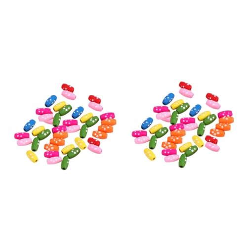 Gadpiparty 2 Sätze Bunte Holzperlen Für Schmuckherstellung Spacer Perlen Für Armbänder Und Diy Projekte Für Bastelarbeiten Und Persönliche 100 Stück * 2 von Gadpiparty