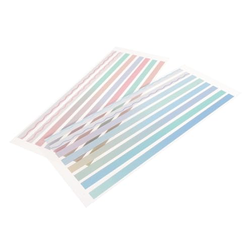 Gadpiparty 2 Sätze Bunte Selbstklebende Lesestreifen Pet Transparente Beschreibbare Indexstreifen für Schüler Je mit Pinken und Blauen Wellenlinien Wiederverwendbare Seitenmarker für Bücher von Gadpiparty