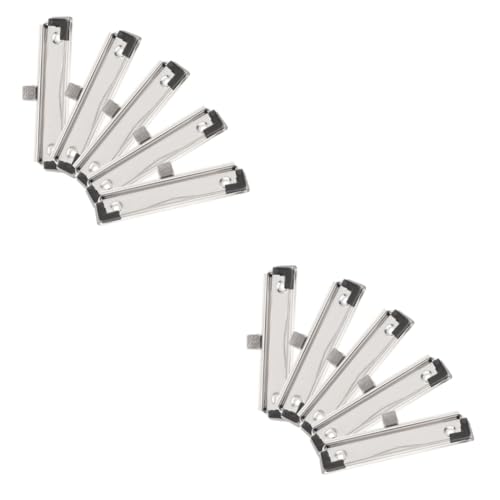 Gadpiparty 2 Sätze Clips Clips Aluminium Clips Für Dokumenttafeln Schwarze Zwischenablage Klemmbretter Bürobedarf Montierbare Clipboard-clips Metall Silver 5 Stück * 2 von Gadpiparty